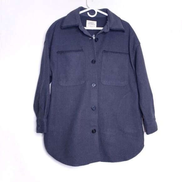Ashley 26 International Charcoal Gray Button Up Shacket Women's Size Small NWT - Picture 1 of 8